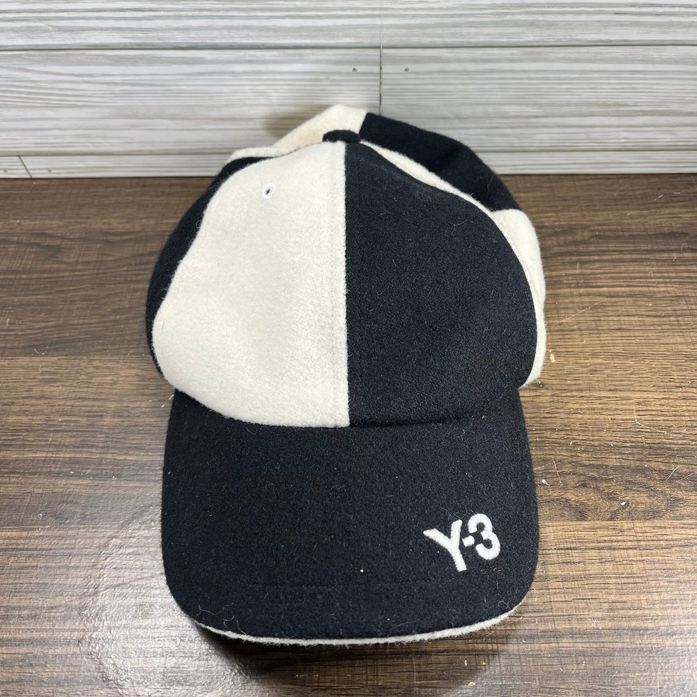 Y-3 Yohji Yamamoto x Adidas Two-Tone Split Panel Wool Baseball Cap Hat - Size M